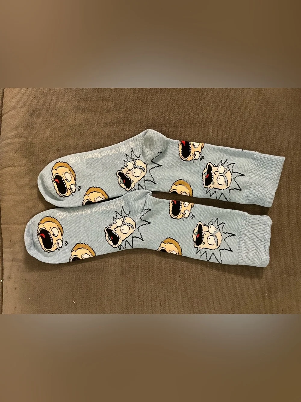 NEW RICK & MORTY Cartoon Network Socks Light Blue
